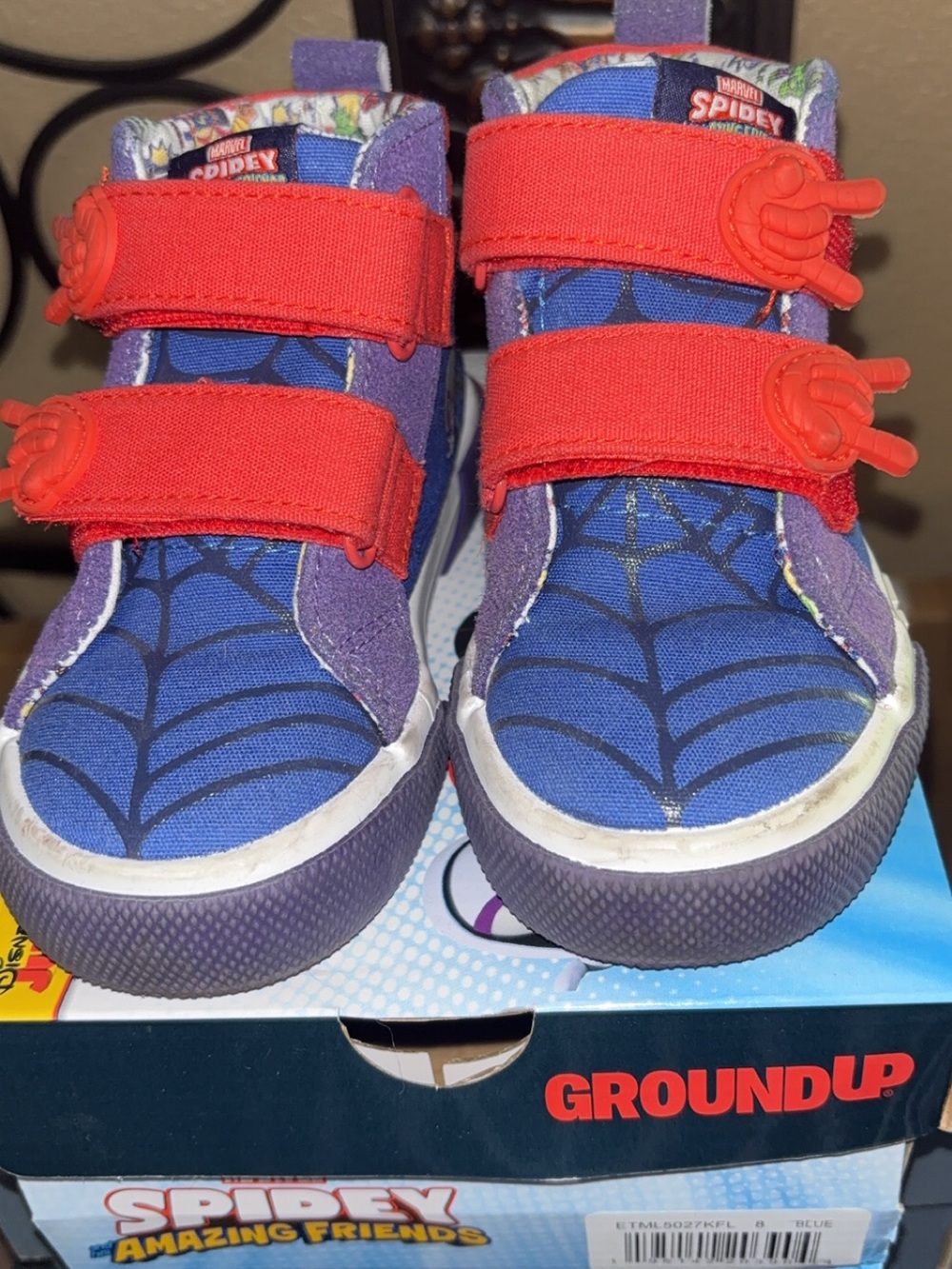Marvel Kids Spider-Verse High-Top Sneakers in Blue/Red/Purple